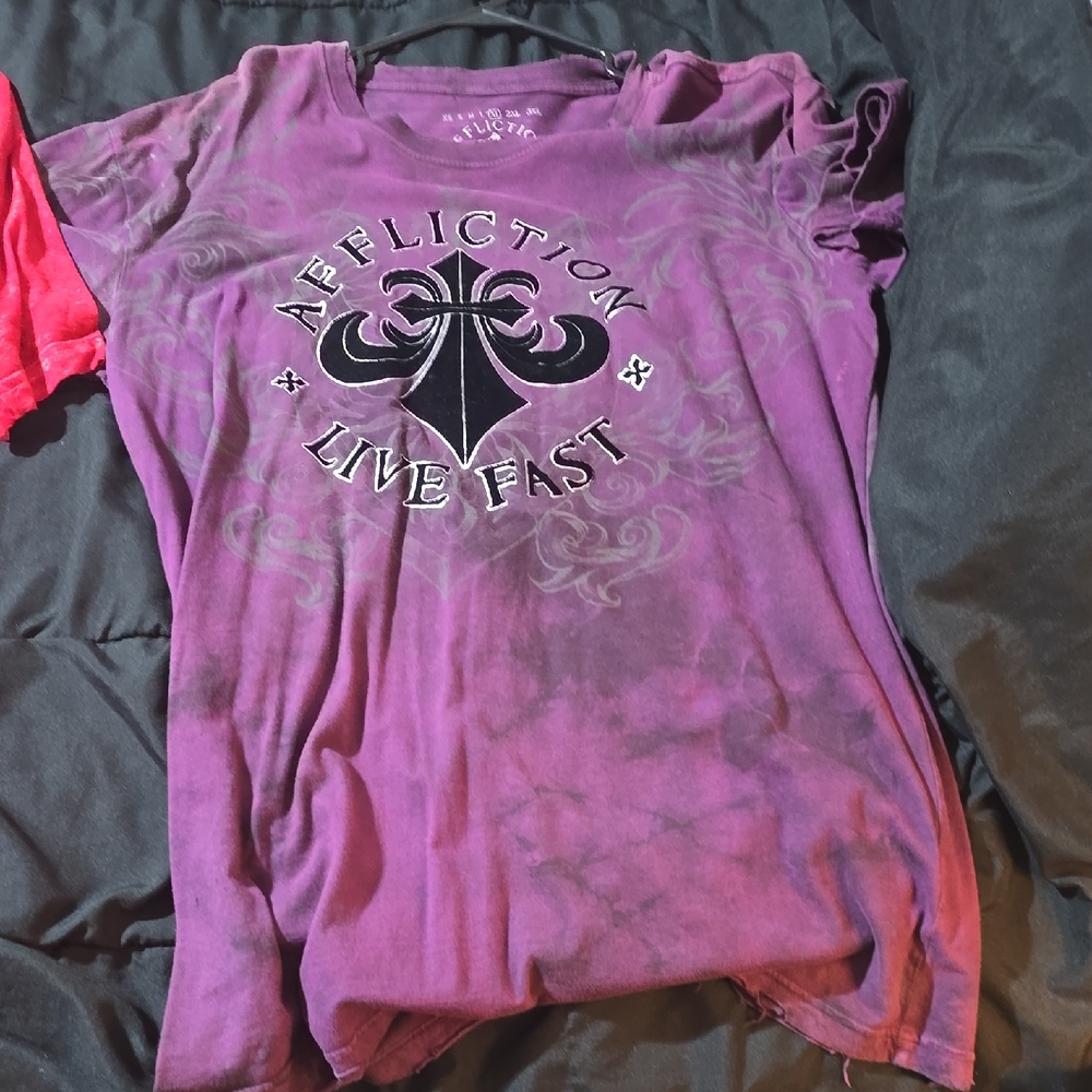 3 Xl Affliction Tshirts Barely Worn - Picture 1 of 6